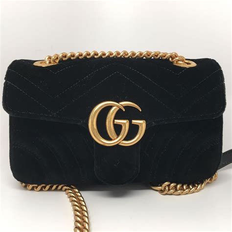 gucci gg marmont black velvet bag|authentic gucci marmont small bag.